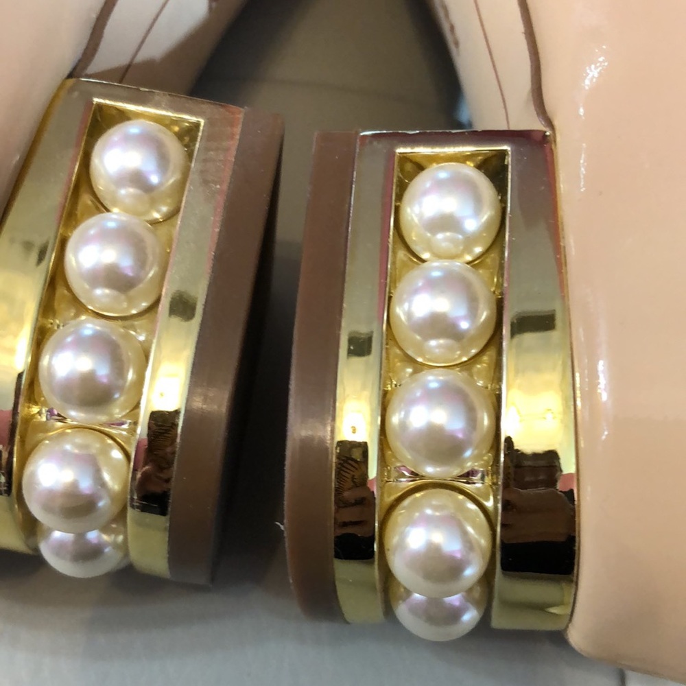 KL Nude leather/pearls shoes - Picture 5 of 11